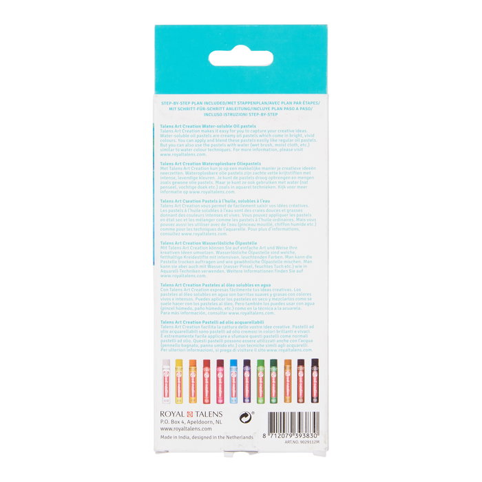 Talens Art Creation Set Multitécnica de Pasteles al Óleo Solubles en Agua de 12 Colores